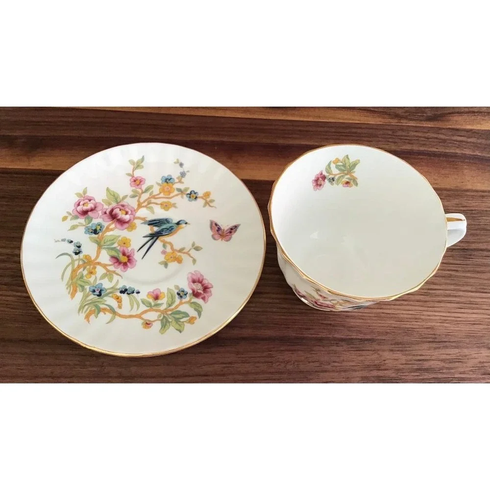 Duchess Blue Bird Teacup and Saucer Set Fine Bone China England Traditional